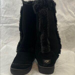 UGG Women's Black Fur-Lined Boots